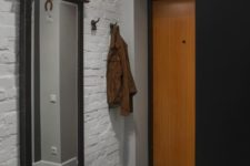 21 laconic bachelor entryway with a white brick wall