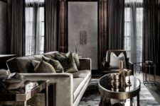 23 elegant modern living room with rich wood decor