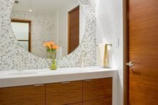 24 elegant bathroom with multi-colored panny tiles on the wall