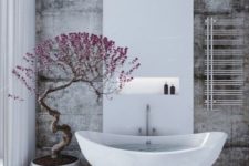 26 mini potted tree for a Japanese-inspired bathroom