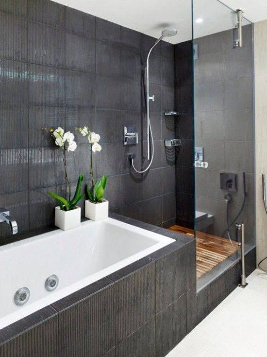 white orchids will easily add a Japanese flavor to your bathroom
