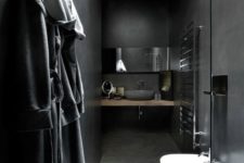 30 narrow minimalist bathroom with tiled walls and floors