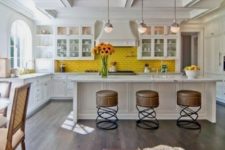 make your kitchen stand out and raise your mood with a sunny yellow kitchen backsplash