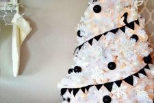 a cute black and white christmas tree