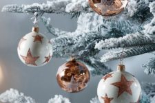 02 amazing ivory and copper star ornaments for decorating your tree