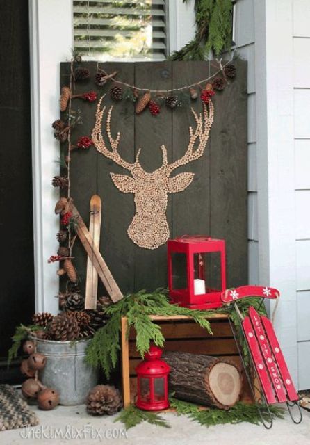 barnwood sign with a deer silhouette made of cork