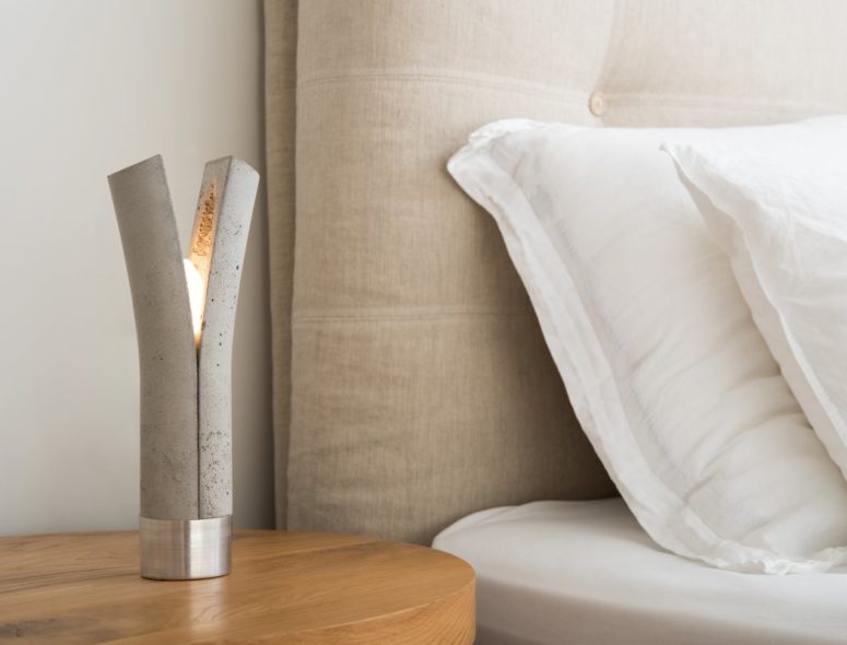 Such a unique lamp will be an amazing nightstand in any modern bedroom