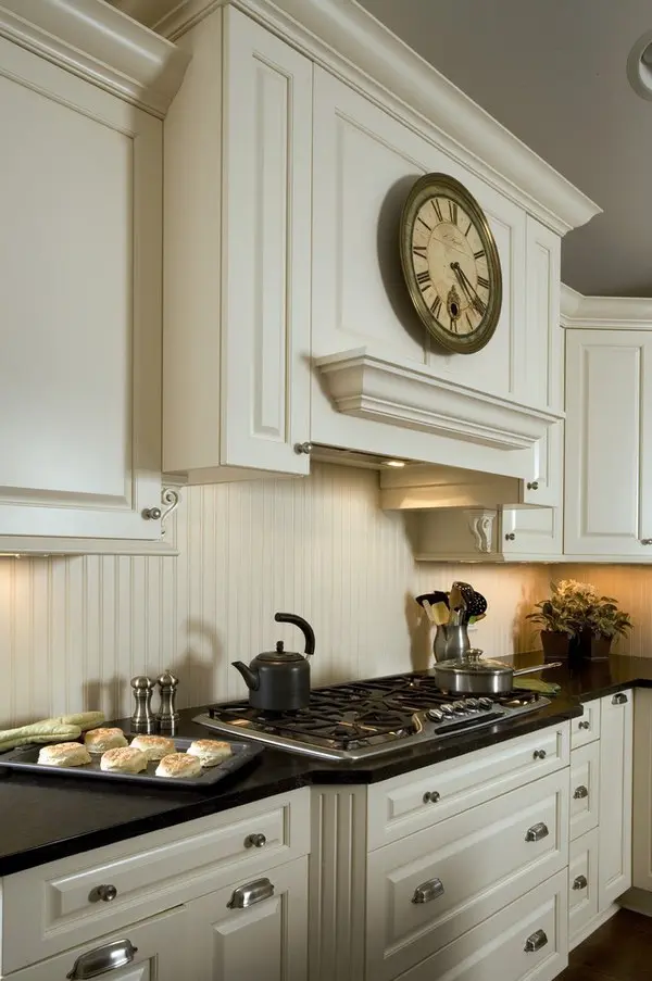 traditional ivory kitchen backsplash will give your kitchen a cottage look