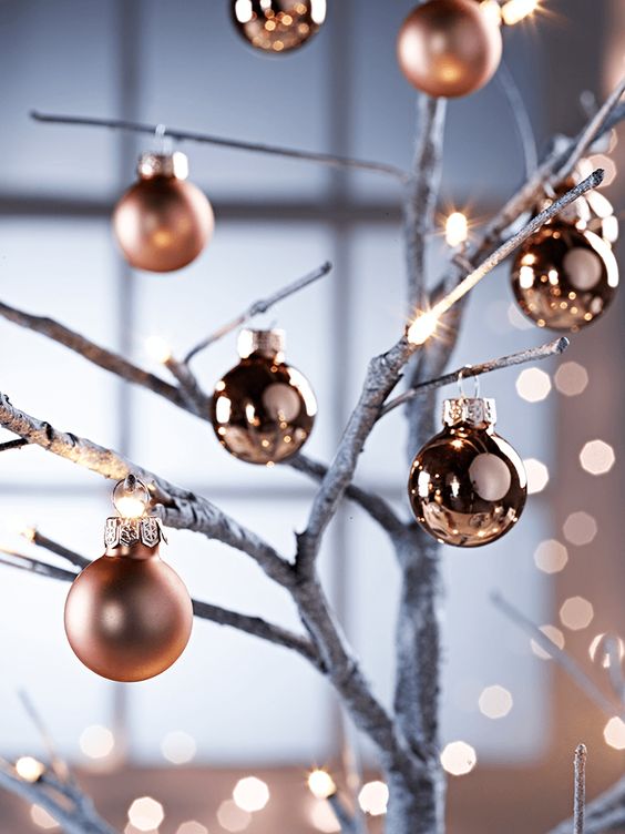 matte and glossy mini baubles for winter decor