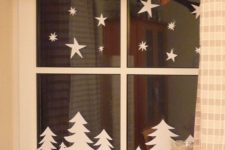 07 fir trees and stars from paper attached to the window