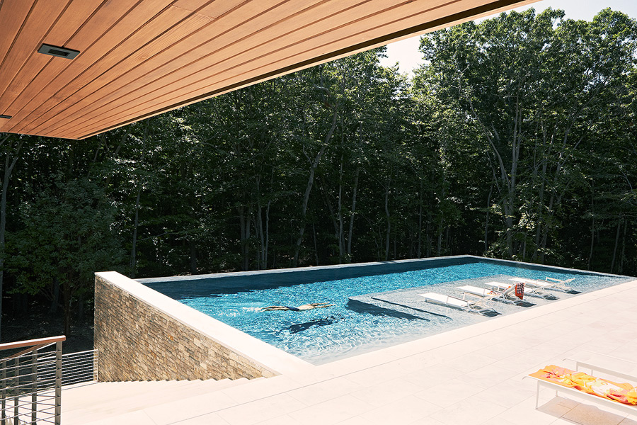 A pool and terrace let the owners sunbathe and enjoy nature as close to it as it's possible