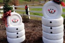 08 old tires can be turned into fun and easy snowmen in those regions where there’s no real snow