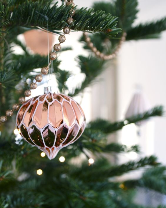 vintage copper Xmas ornaments