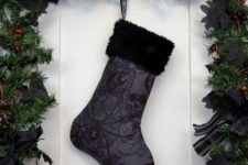 12 charcoal black Christmas stocking