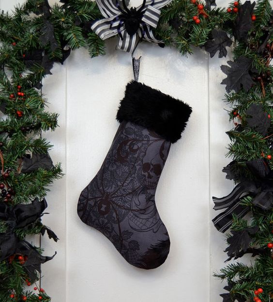 charcoal black Christmas stocking