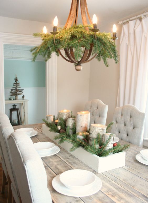 easy evergreen decor for your chandelier