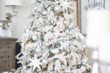 14 elegant tree decor in white, silver and pearl