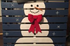 16 snowman pallet sign is easy to make and you can decorate every space with it
