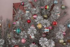 16 vintage aluminum Christmas tree with shiny brites