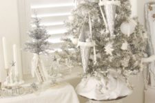 silver white christmas tree