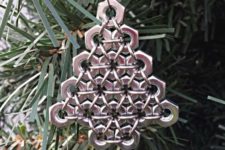 20 silver hex nut Christmas tree ornament