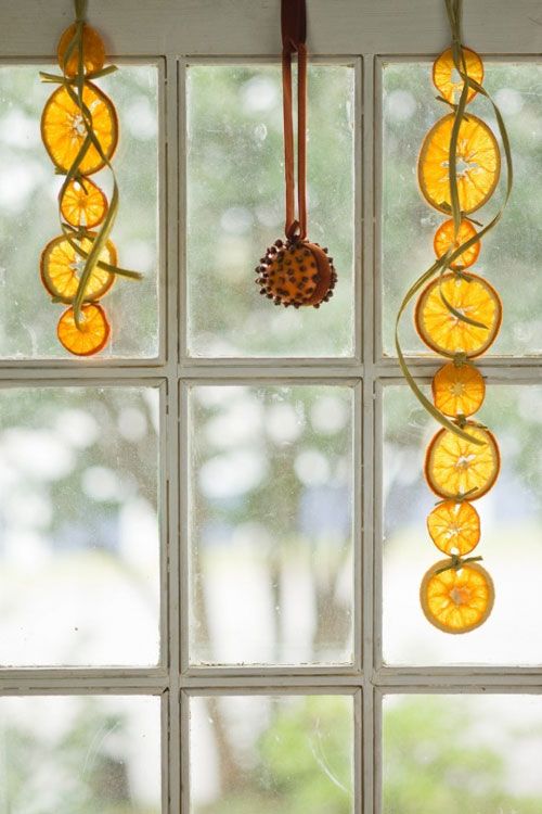 citrus hangings and a clove that will give your home holiday scents