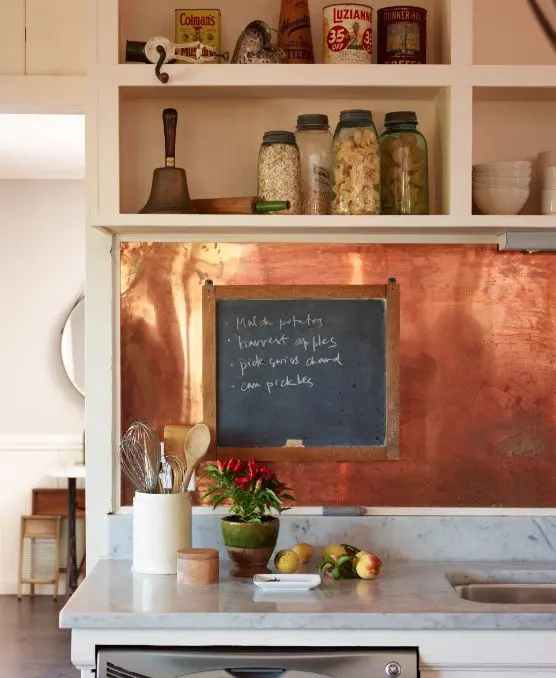 polished copper sheets look rustic and eye-catching