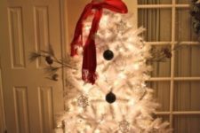 23 turn your silver Christmas tree into a snowman and light it up with LEDs