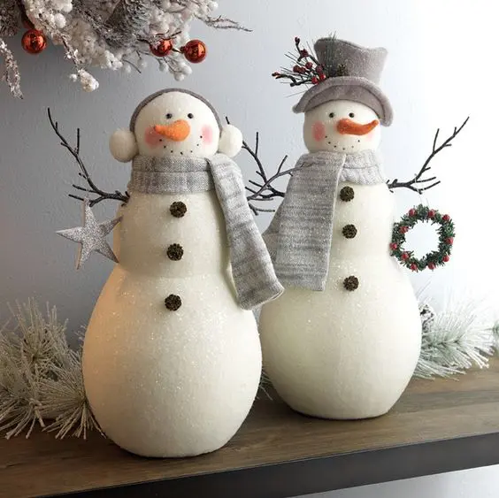 cutest snowmen decorations can be displayed on your mantel or shelf