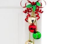 27 gold, red and emerald jingle bells hanger