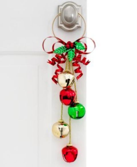 gold, red and emerald jingle bells hanger