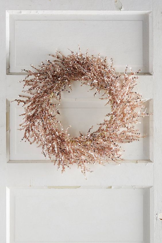 metallic copper wreath for decor