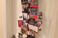 33 Christmas card holder display on the door