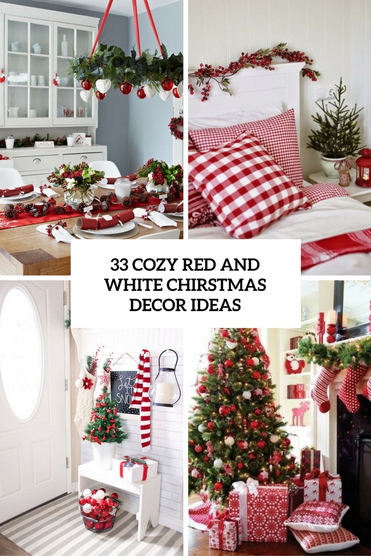 cozy red and white christmas decor ideas