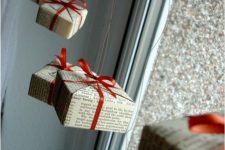 33 gift boxes hanging by the window
