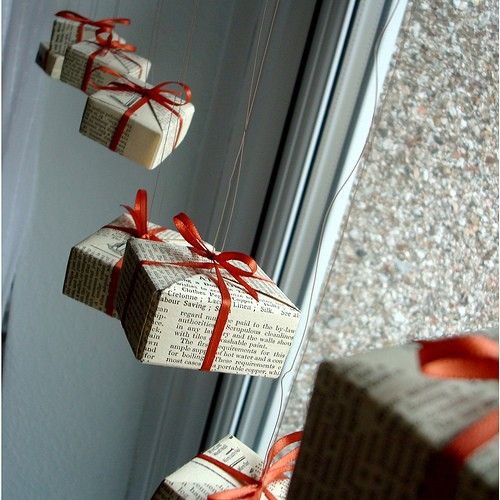 gift boxes hanging by the window