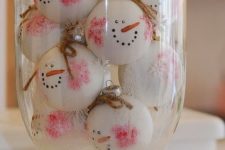 36 snowman ornaments for decorating a Christmas tree