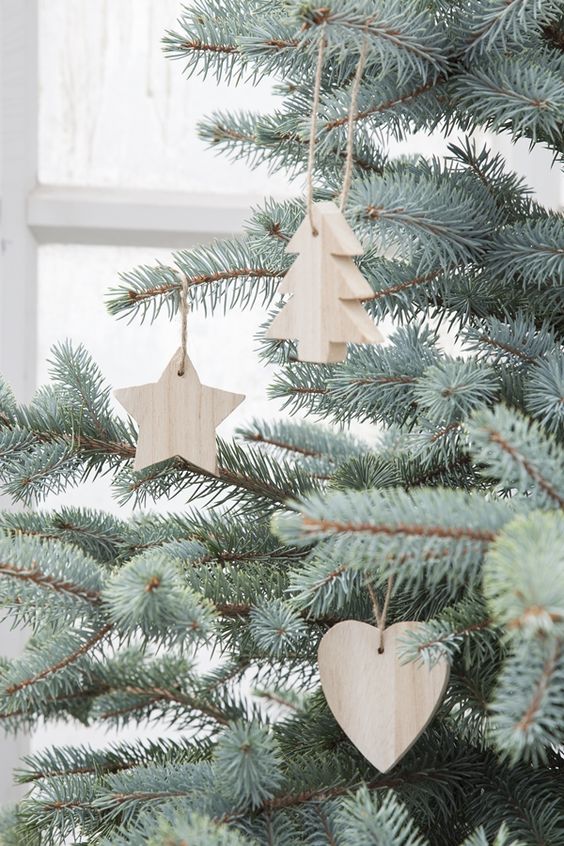 thick wood Christmas ornaments