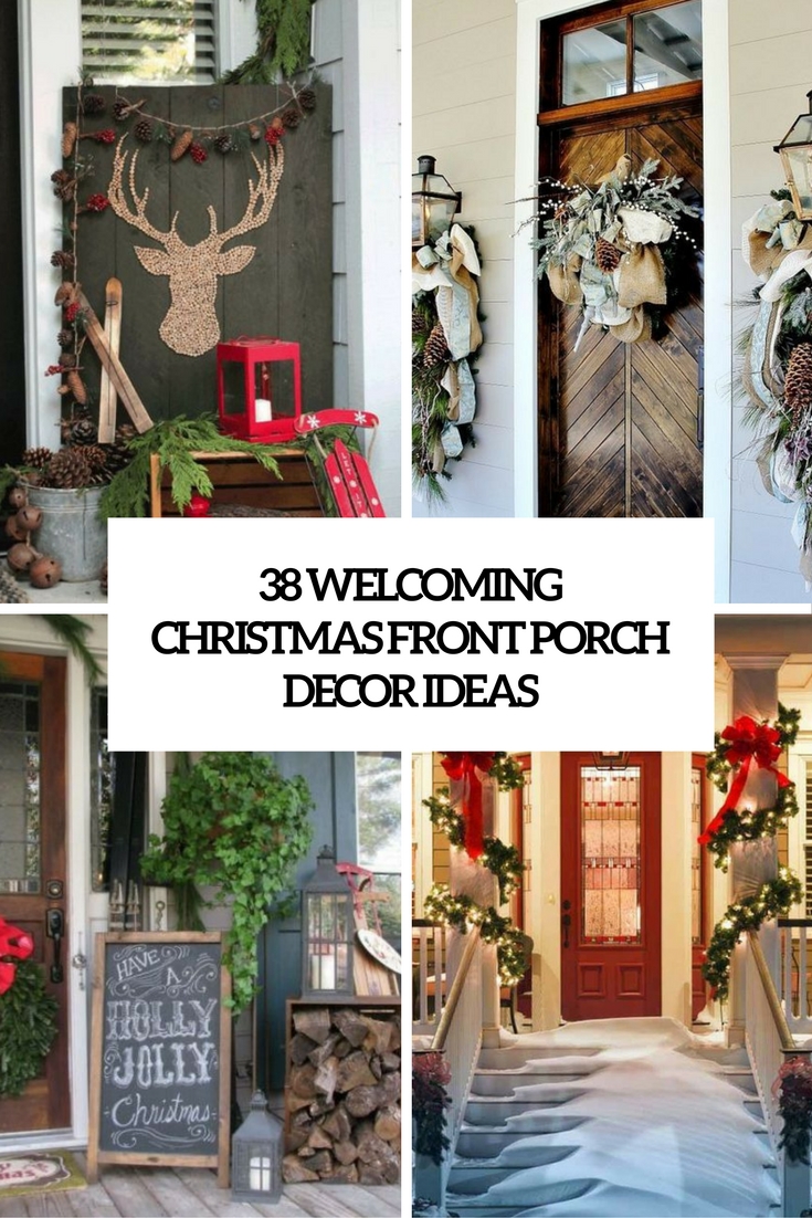 welcoming christmas front porch decor ideas