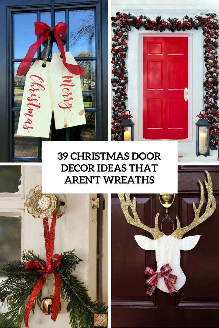 christmas door decor ideas that arent wreaths