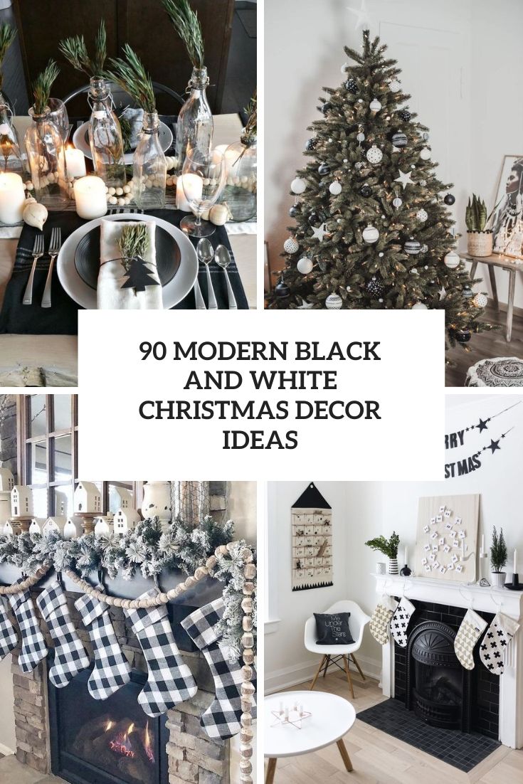 modern black and white christmas decor ideas