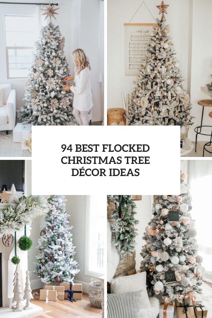 best flocked christmas tree decor ideas
