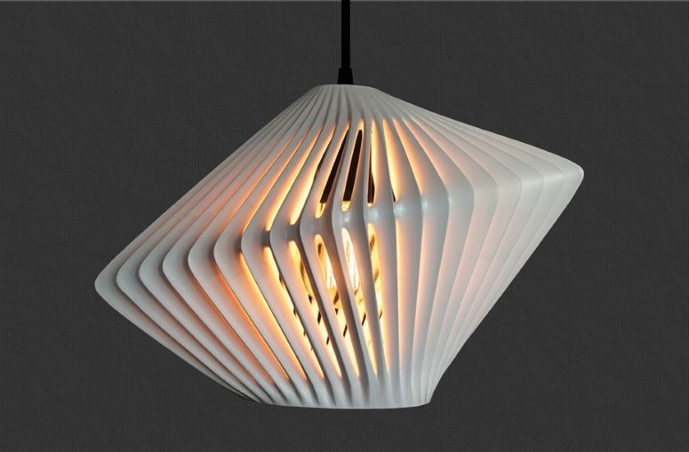 Moder LightCage Pendant Lamp With 3D Printed Lampshade