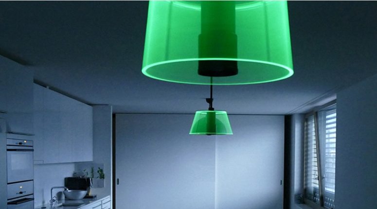 This smart phone controlled LED lamp features an ultra silent motor with low power consumption