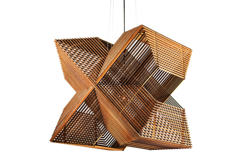 Pendant Lamp Made Up Of Laser Cut Rectangles