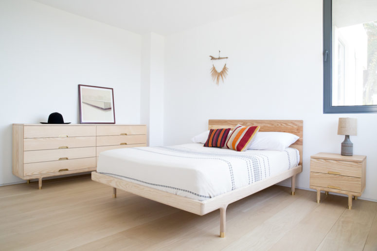 The Simple Collection is a bedroom series from ash wood and brass, stripped down to essentials