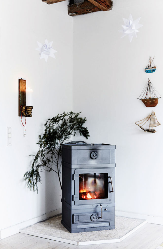 The fireplace acts as a decoration and a source of warmth, too, you know how chilly it may be in the winter