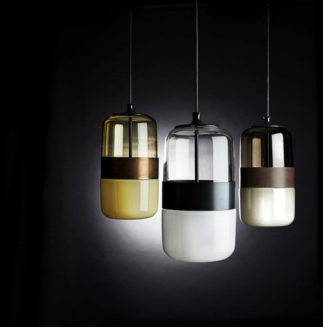 The lower part of the lamp is glass but translucent, which is an innovation from the producer