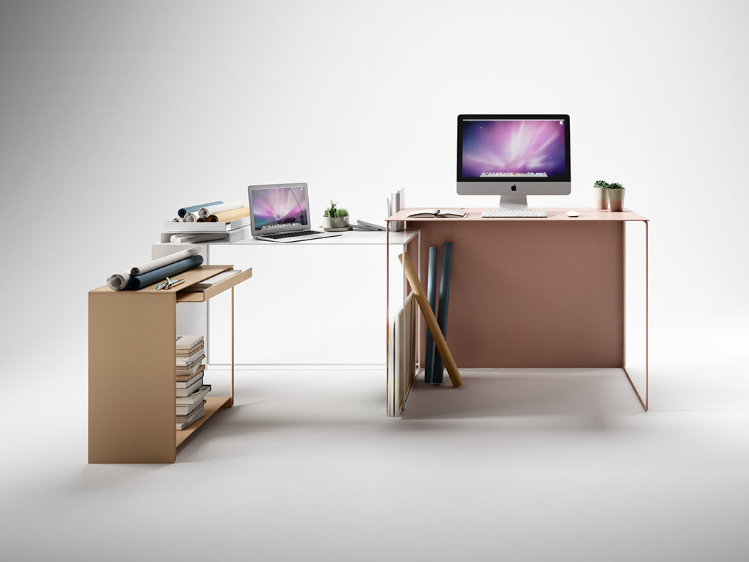 The versatile system goes beyond the functionality of the desk, and you may use it even in a craft room