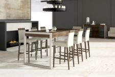 04 You can complete your dining space with a white and wood table and chairs, done in a minimalist yet sophisticated way